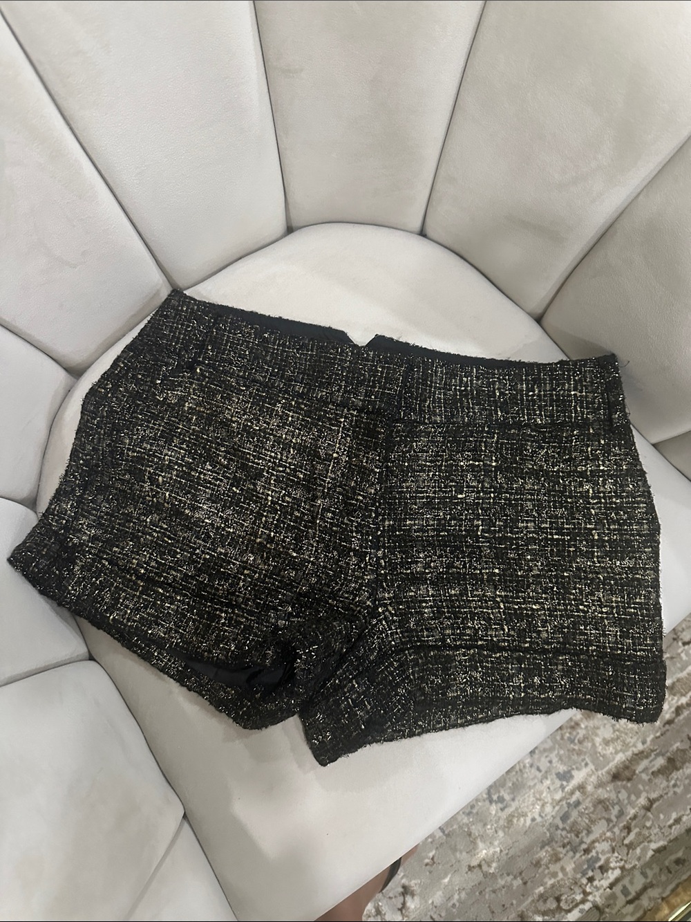 Express Black Tweed Women's Shorts - Classic Textured Style